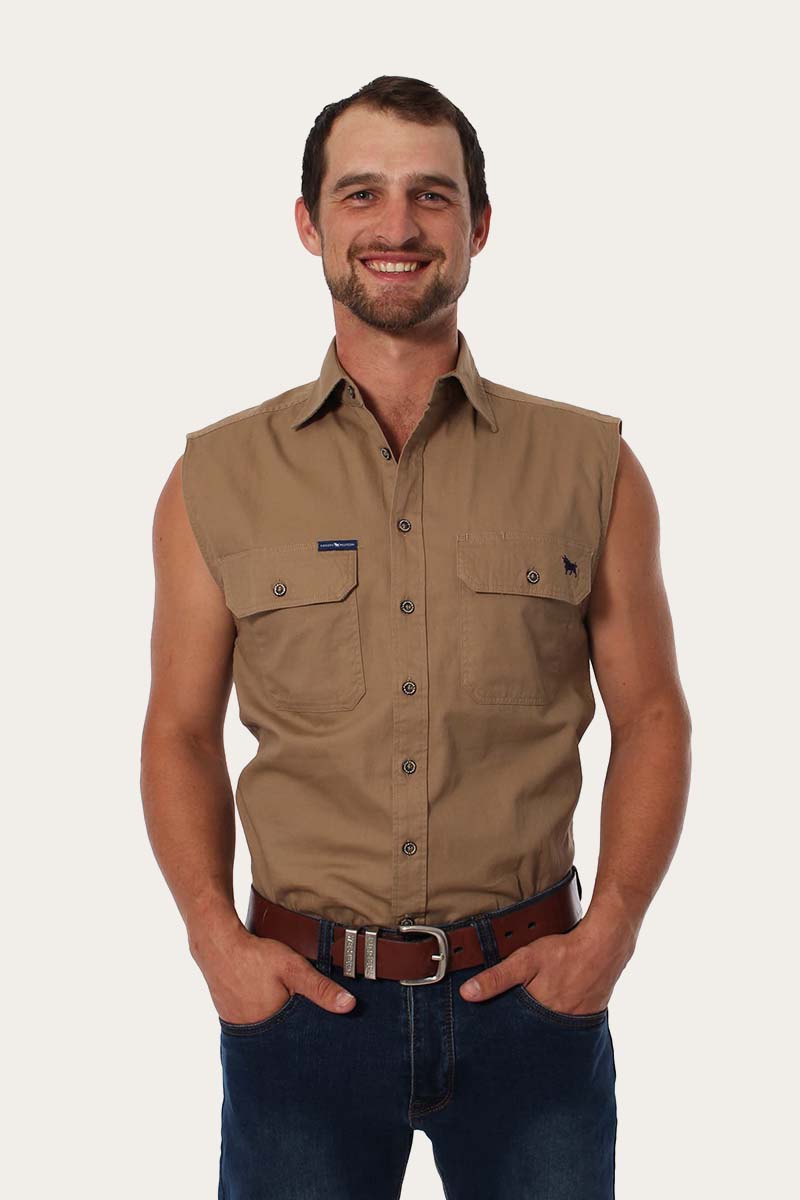 Mens sleeveless work deals shirts